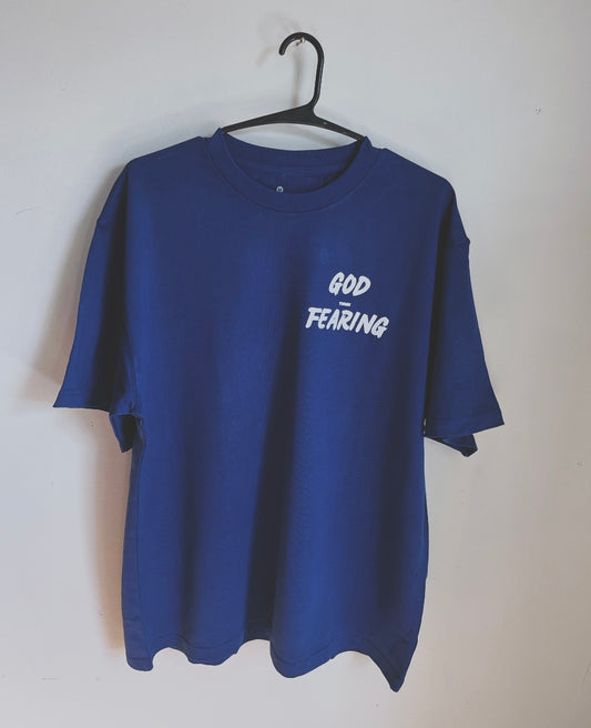 God Fearing Oversized T-Shirt - Navy Blue